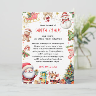 Personalized Official North Pole Letter From Santa Invitation