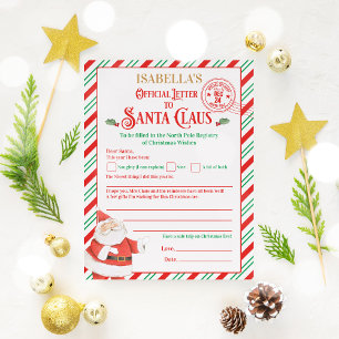 Personalized Official North Pole Letter To Santa