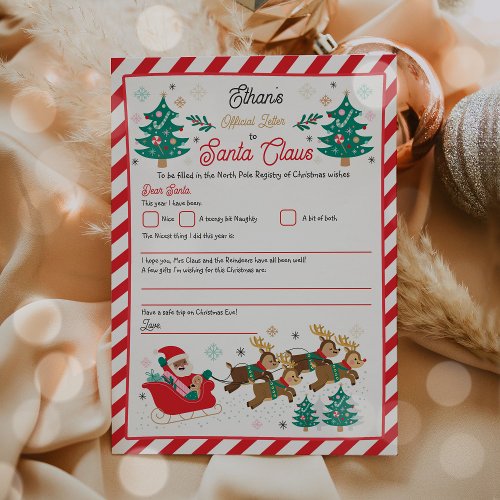 Personalized Official North Pole Letter To Santa Invitation