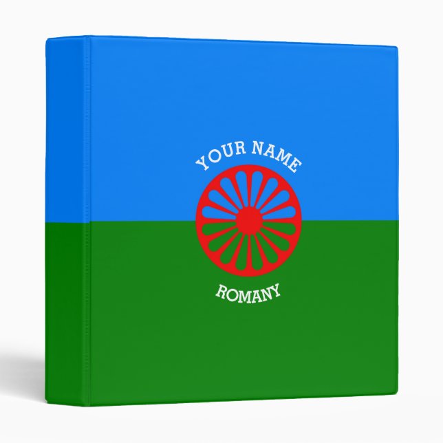 Personalized Official Romany gypsy travellers flag 3 Ring Binder (Front/Spine)