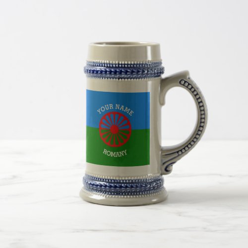 Personalized Official Romany gypsy travellers flag Beer Stein