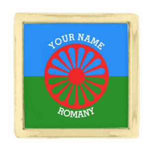 Personalized Official Romany gypsy travellers flag Gold Finish Lapel Pin