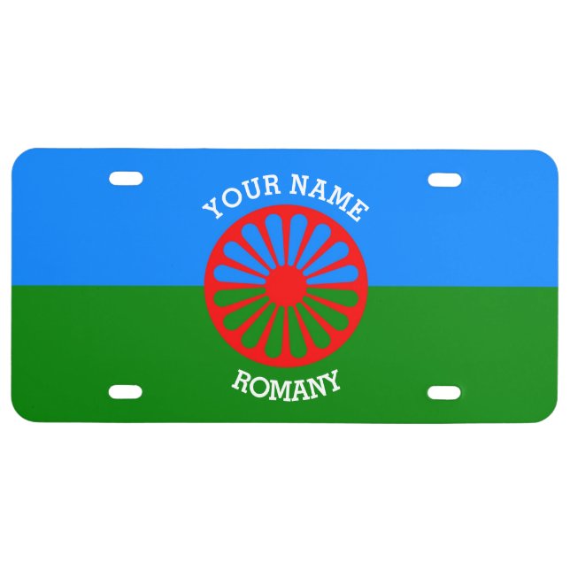 Personalized Official Romany gypsy travellers flag License Plate (Front)