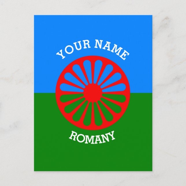 Personalized Official Romany gypsy travellers flag Postcard (Front)