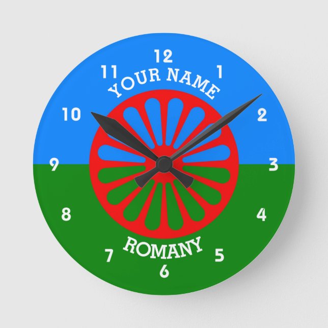Personalized Official Romany gypsy travellers flag Round Clock (Front)
