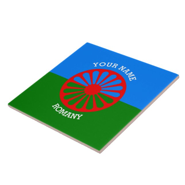 Personalized Official Romany gypsy travellers flag Tile (Side)