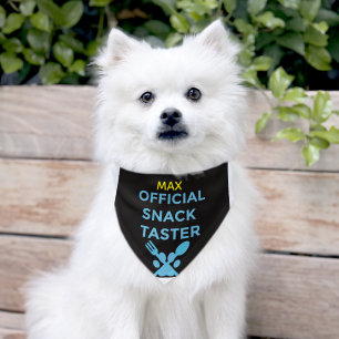 Personalized Official Snack Taster Pet Bandana  Collar