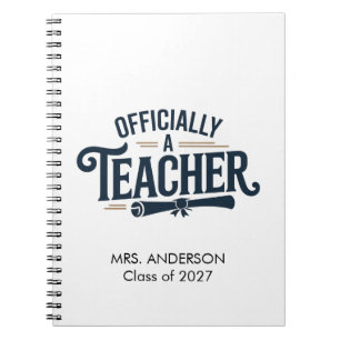 Personalized Officially A Teacher Graduation Gift Notebook