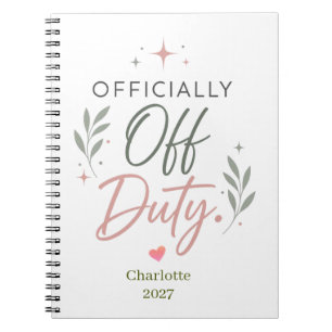 Personalized Officially Off Duty Retirement Gift Notebook