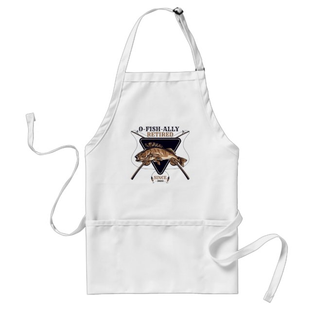 Personalized Ofishally Retired Funny Retirement Adult Apron (Front)