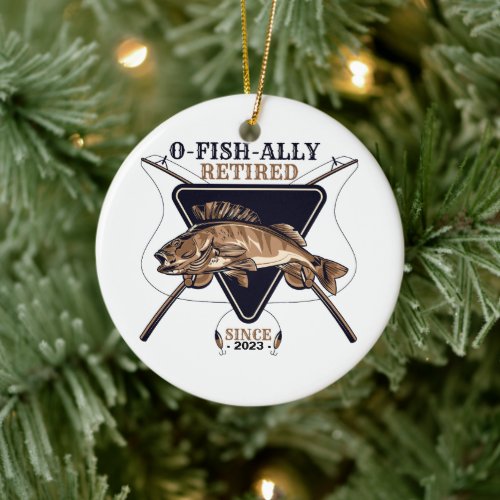 Personalized Ofishally Retired Funny Retirement Ceramic Ornament