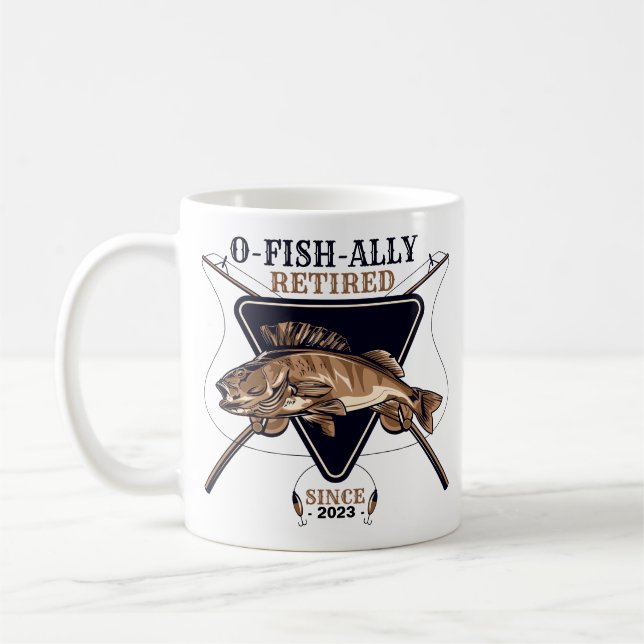 Personalized Ofishally Retired Funny Retirement Coffee Mug (Left)