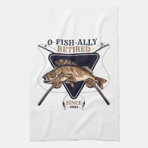 Personalized Ofishally Retired Funny Retirement Kitchen Towel