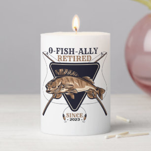 Personalized Ofishally Retired Funny Retirement Pillar Candle