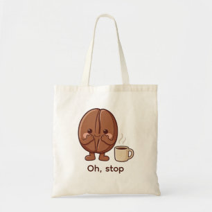 Personalized Oh, stop Cute Coffee Bean Character Tote Bag
