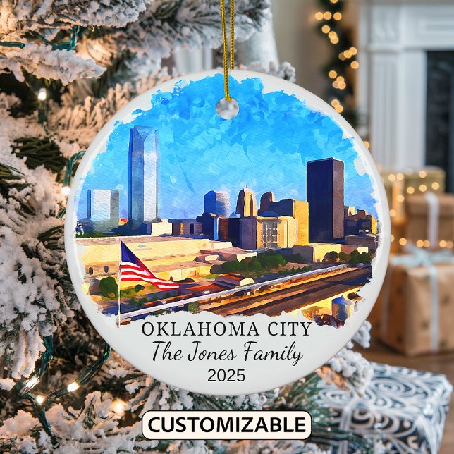 Personalized Oklahoma City Ornament, Oklahoma Ceramic Ornament (Creator Uploaded)