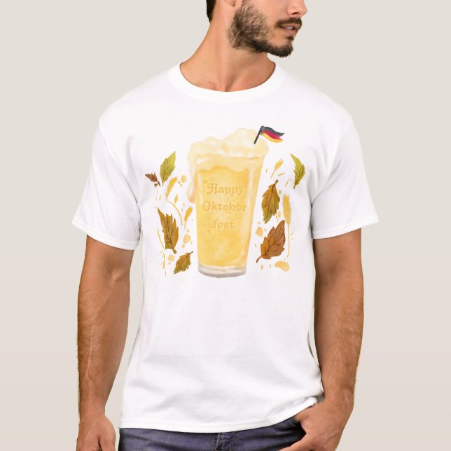 Personalized Oktoberfest Beer with German Flag T-Shirt (Front)