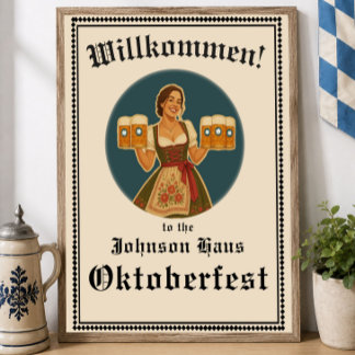 Personalized Oktoberfest Welcome Sign Bavarian Par