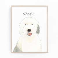 Personalized Old English Sheepdog Art