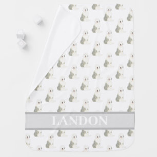 Personalized Old English Sheepdog Baby Blanket