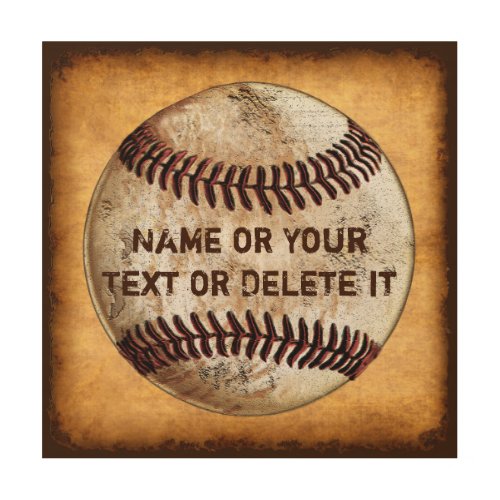 Personalized Old looking Vintage Baseball Wall Art