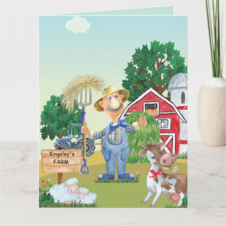 Personalized Old MacDonald's Birthday  Card