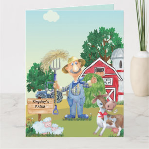 Personalized Old MacDonald's Birthday Card