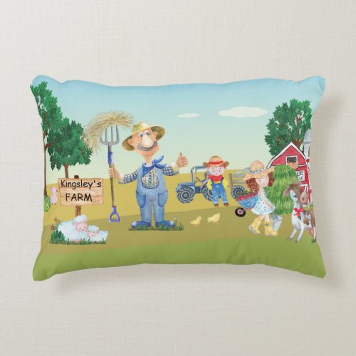 Personalized Old MacDonalds Farm  Accent Pillow