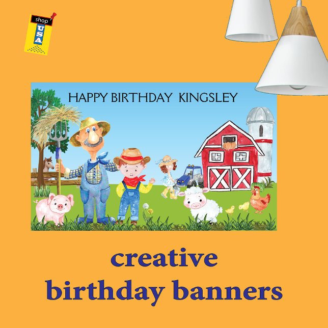 Personalized Old MacDonald's Farm Birthday Banner (Creator Uploaded)