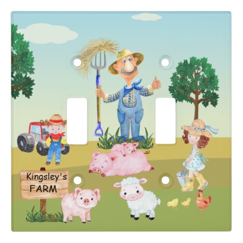 Personalized Old MacDonalds Farm Light Switch Cover