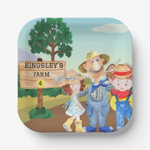 Personalized Old MacDonalds Farm Paper Plates