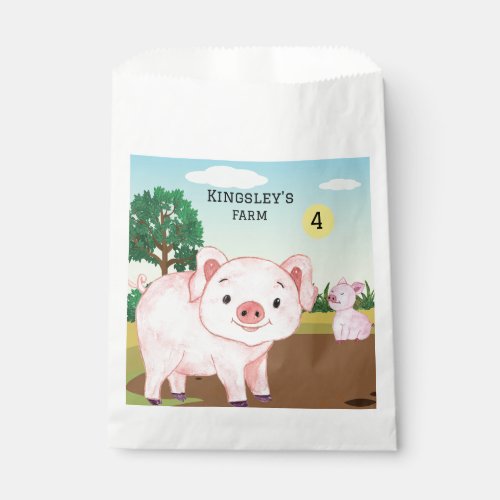 Personalized Old MacDonalds Pig Farm Favor Bag