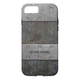 Personalized Old Metal Look Tough iPhone 7 Case