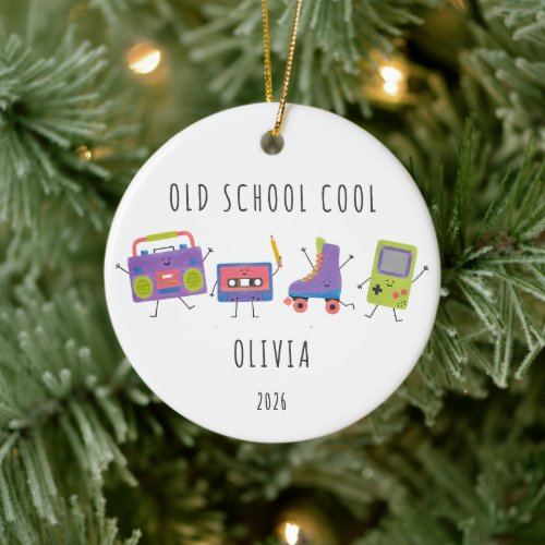 Personalized Old School Cool Retro Ornament