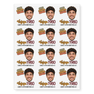 Personalized Old School Custom Face, Name & Age Temporary Tattoos