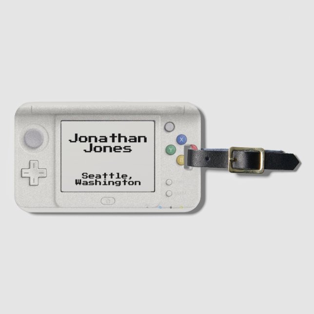 Personalized Old School Handheld Electronic Game  Luggage Tag (Front Horizontal)