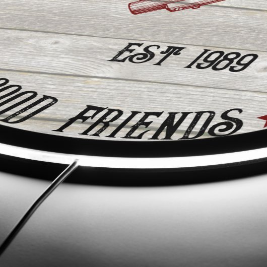 Personalized Old West Saloon Crossed Six Shooters LED Sign (Edge)