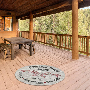 Personalized Old West Saloon Crossed Six Shooters Outdoor Rug