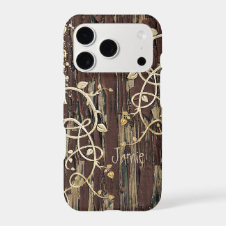 Personalized Old Wood Country Chic iPhone 17 Pro Case
