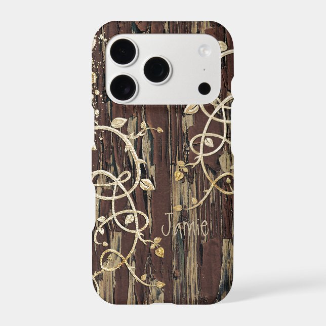 Personalized Old Wood Country Chic  Case-Mate iPhone Case (Back)