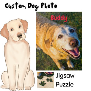 Personalized Older Dog Photo Keepsake Jigsaw Puzzle