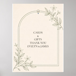Personalized Olive Botanical Cards and Gifts Sign