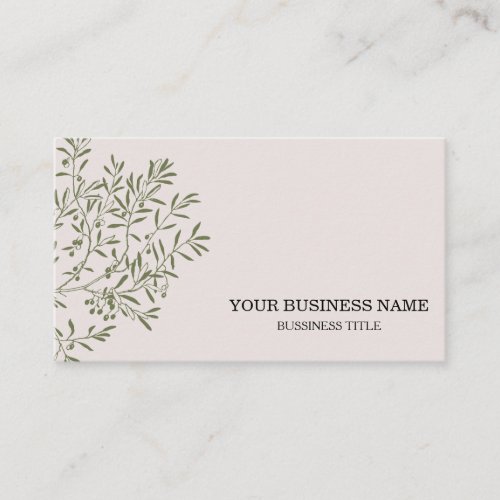 Personalized Olive Branch Catering Chef Business Card