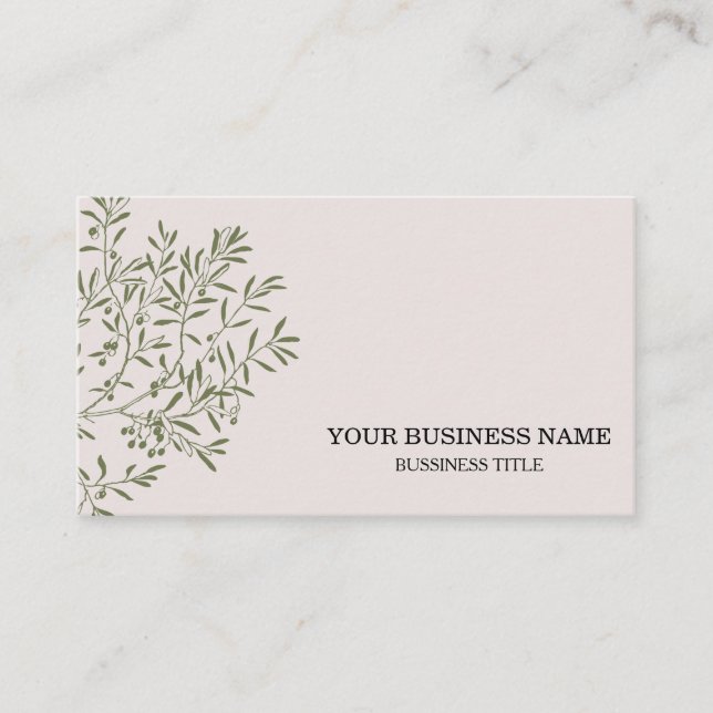 Personalized Olive Branch Catering Chef Business Card (Front)