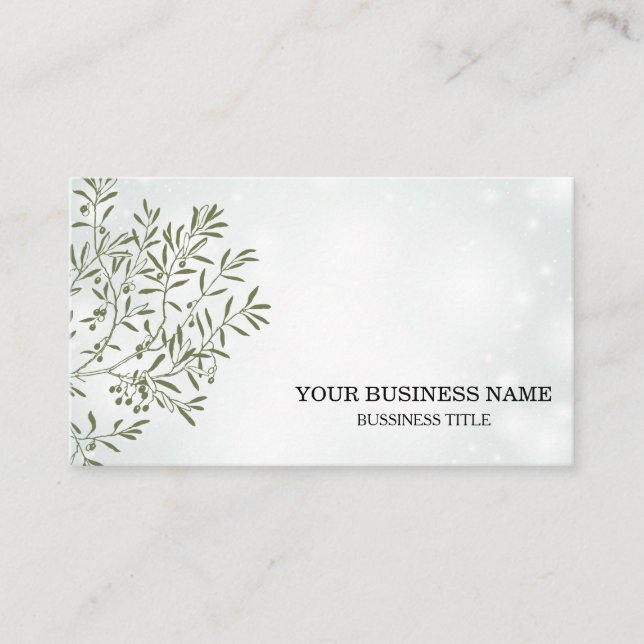 Personalized Olive Branch Catering Chef Business Card (Front)