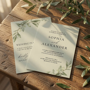 Personalized Olive Branch Wedding Invitation QR