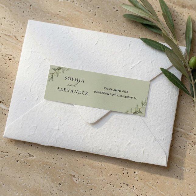 Personalized Olive Branch Wedding  Label (Creator Uploaded)