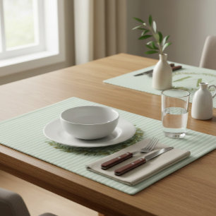 Personalized Olive Wreath Monogram Cloth Placemat