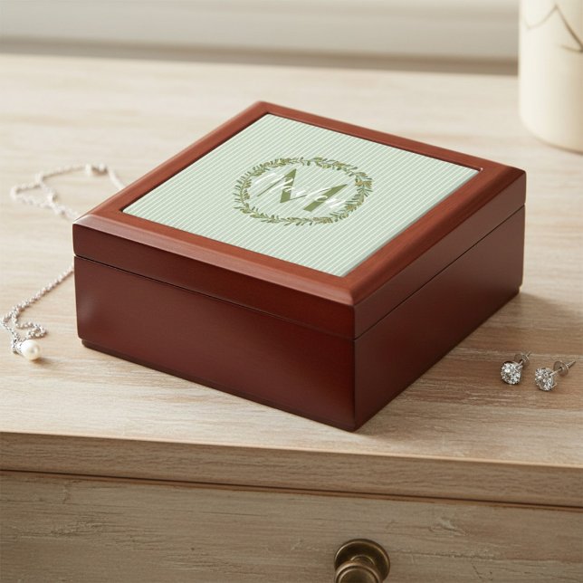 Personalized Olive Wreath Monogram  Gift Box (Creator Uploaded)