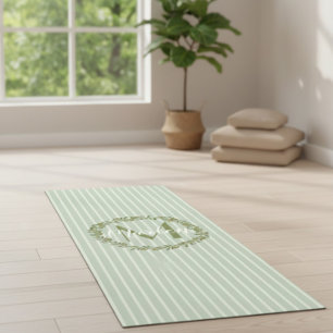 Personalized Olive Wreath Monogram Yoga Mat